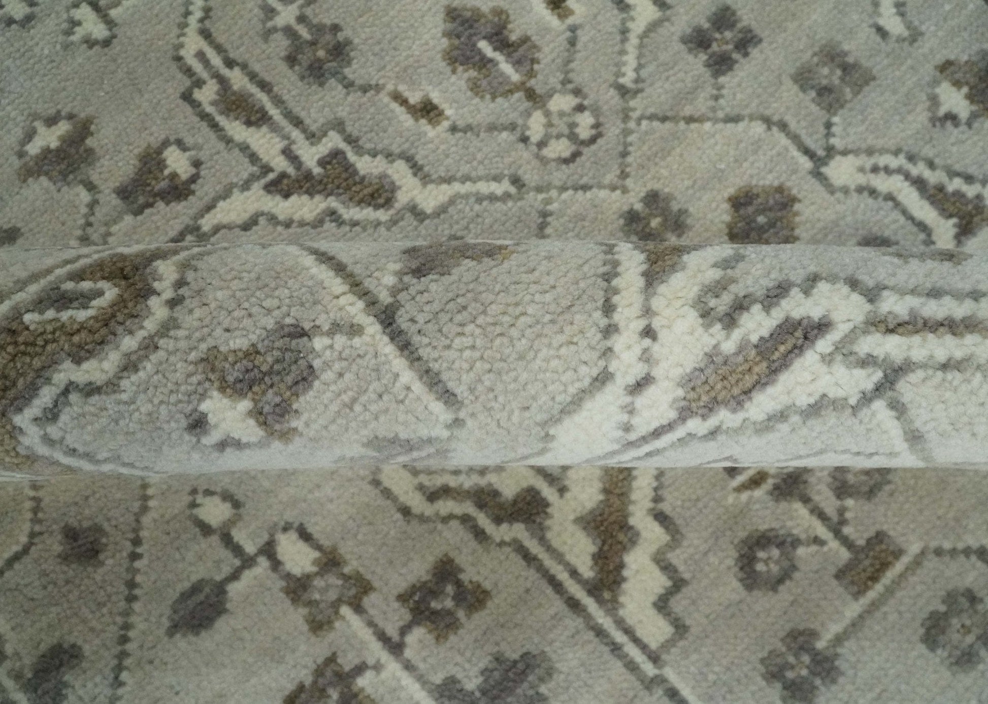 The Rug Decor Area Rug Antique Style Custom Made Traditional Silver and Brown Oriental Oushak Wool Area Rug Antique Style Custom Made Traditional Silver and Brown Oriental Oushak Wool Area Rug