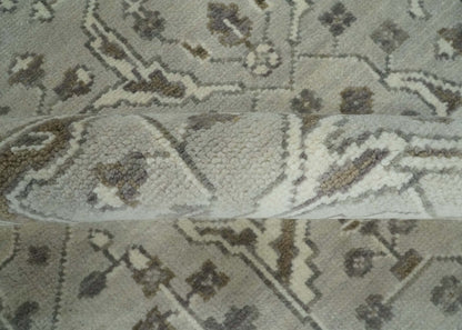 The Rug Decor Area Rug Antique Style Custom Made Traditional Silver and Brown Oriental Oushak Wool Area Rug Antique Style Custom Made Traditional Silver and Brown Oriental Oushak Wool Area Rug