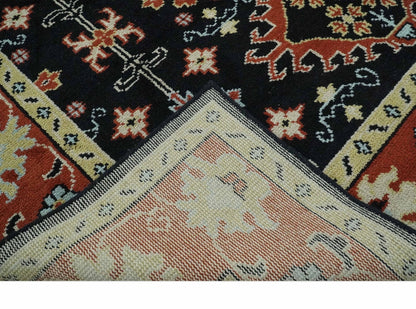 The Rug Decor Area Rug Black, Rust and Beige Traditional Oriental Hand Knotted Custom Made Wool Area Rug Black, Rust and Beige Traditional Oriental Hand Knotted Custom Made Wool Area Rug