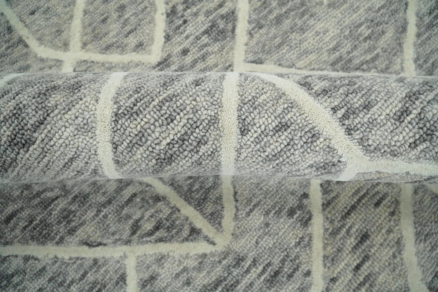 The Rug Decor Area Rug Brown and Beige Hand Tufted Modern Geometric Wool Area Rug Brown and Beige Hand Tufted Modern Geometric Wool Area Rug