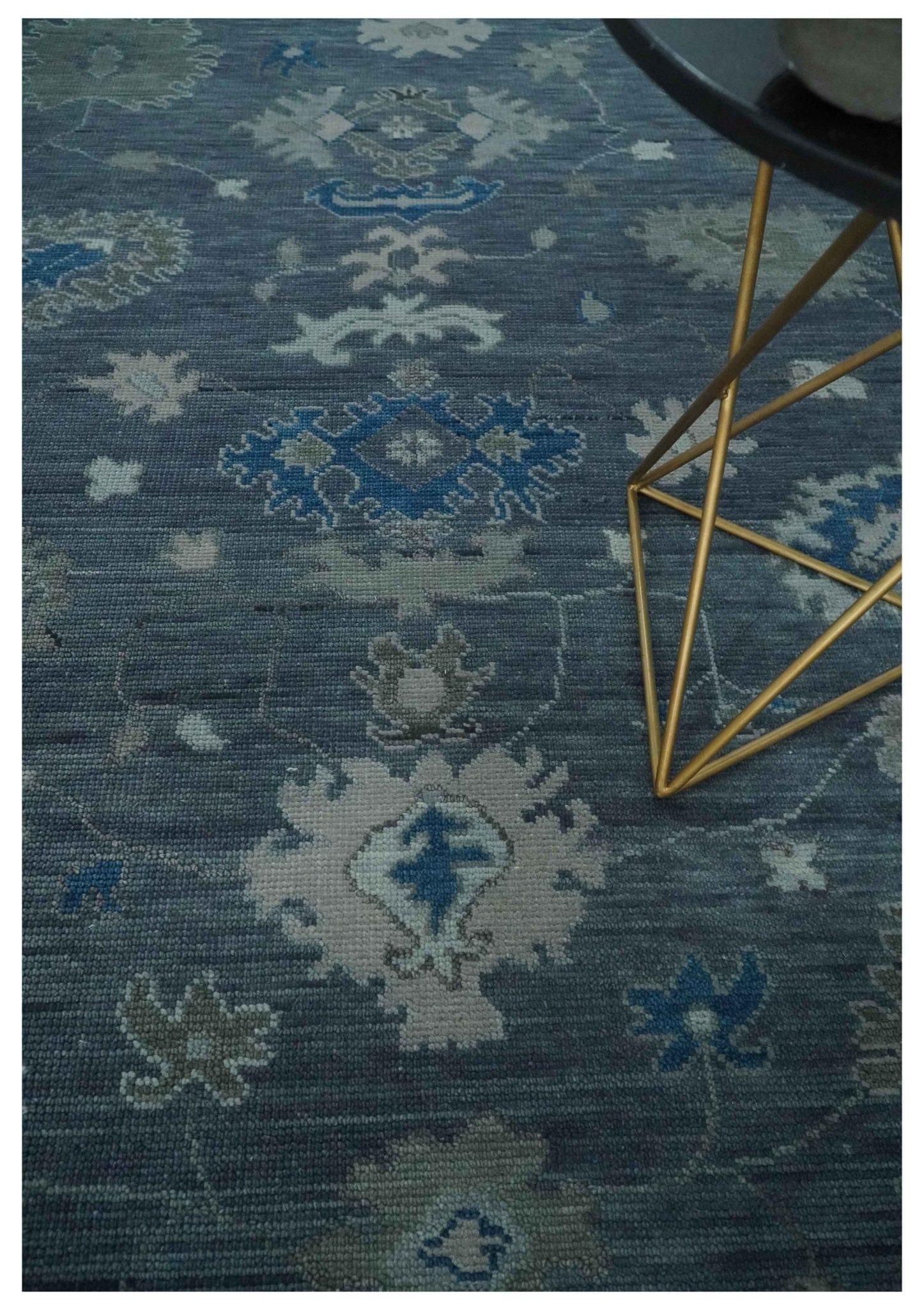 The Rug Decor Area Rug Charcoal and Silver Hand knotted Traditional Oushak Custom Made wool Area Rug Charcoal and Silver Hand knotted Traditional Oushak Custom Made wool Area Rug