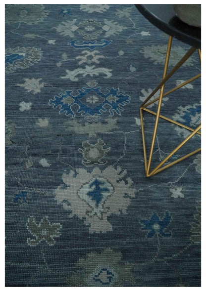 The Rug Decor Area Rug Charcoal and Silver Hand knotted Traditional Oushak Custom Made wool Area Rug Charcoal and Silver Hand knotted Traditional Oushak Custom Made wool Area Rug