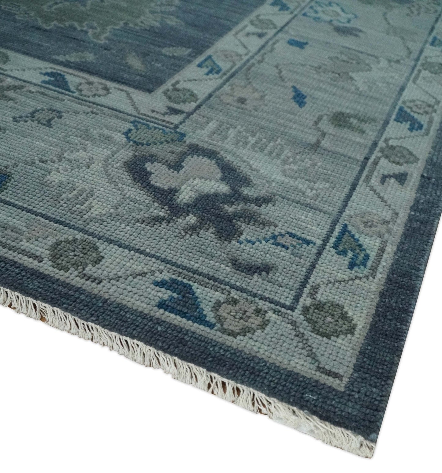 The Rug Decor Area Rug Charcoal and Silver Hand knotted Traditional Oushak Custom Made wool Area Rug Charcoal and Silver Hand knotted Traditional Oushak Custom Made wool Area Rug