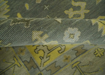 The Rug Decor Area Rug Charcoal, Olive and Mustard Hand knotted Oriental Oushak Custom Made wool Area Rug Charcoal, Olive and Mustard Hand knotted Oriental Oushak Custom Made wool Area Rug
