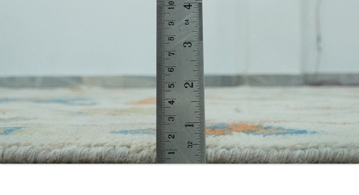 The Rug Decor Area Rug Colorful Ivory, Blue, Orange and Olive Hand Knotted Traditional Oriental Oushak Custom Made wool area Rug Colorful Ivory, Blue, Orange and Olive Hand Knotted Traditional Oriental Oushak Custom Made wool area Rug