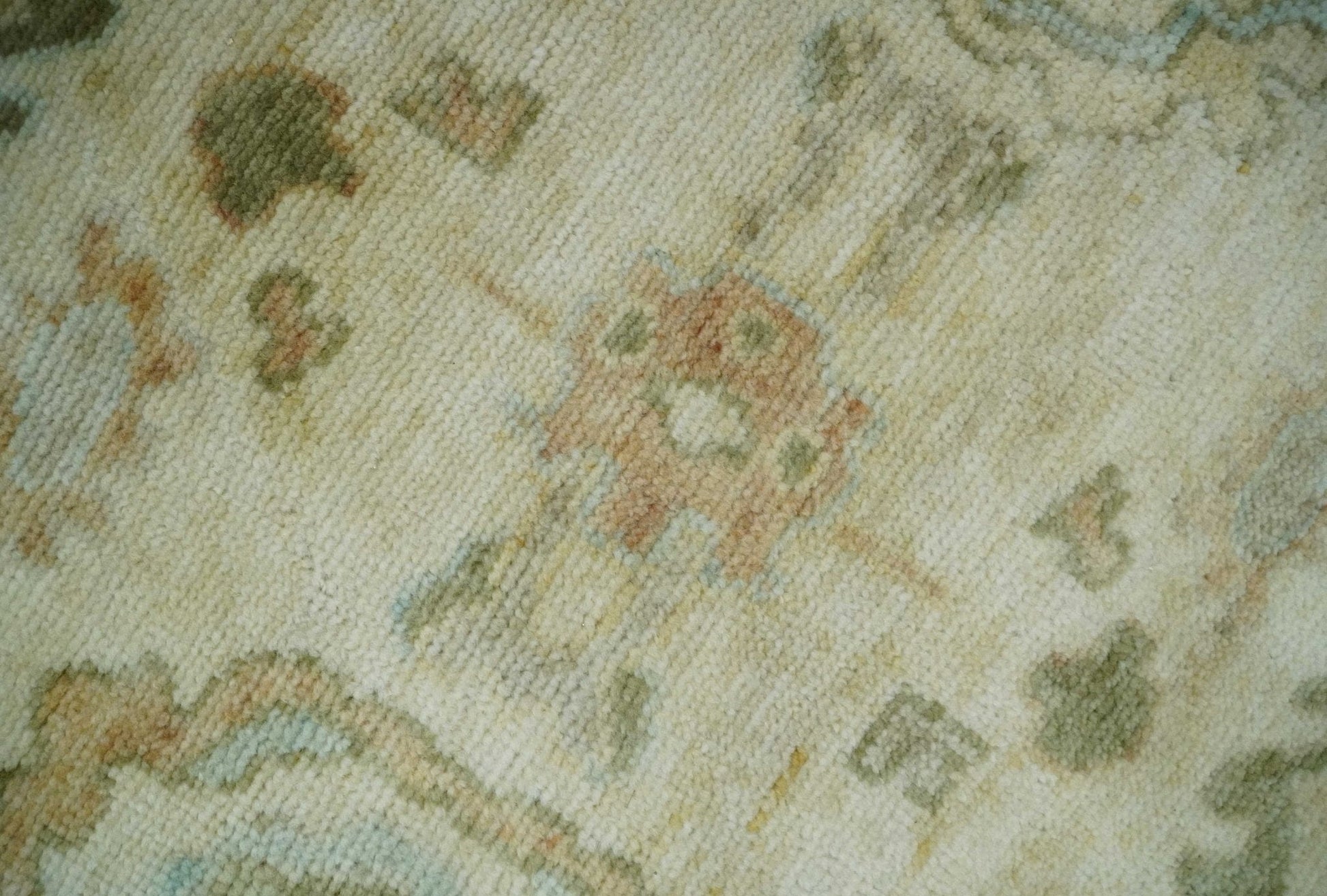 The Rug Decor Area Rug Custom Made Antique Finish Hand Knotted Beige and Silver Multi Size Oushak Wool Area Rug Custom Made Antique Finish Hand Knotted Beige and Silver Multi Size Oushak Wool Area Rug