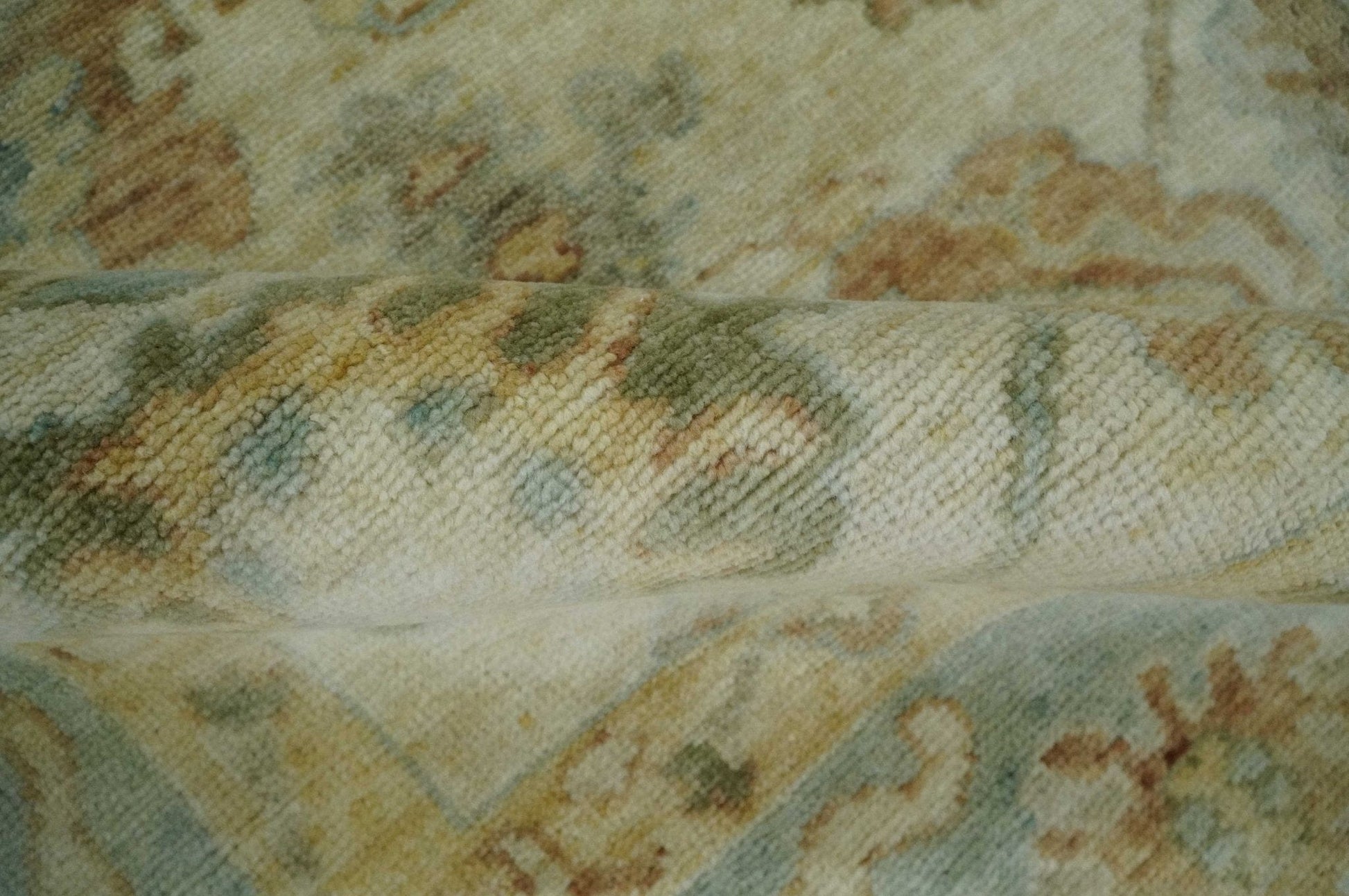 The Rug Decor Area Rug Custom Made Antique Finish Hand Knotted Beige and Silver Multi Size Oushak Wool Area Rug Custom Made Antique Finish Hand Knotted Beige and Silver Multi Size Oushak Wool Area Rug