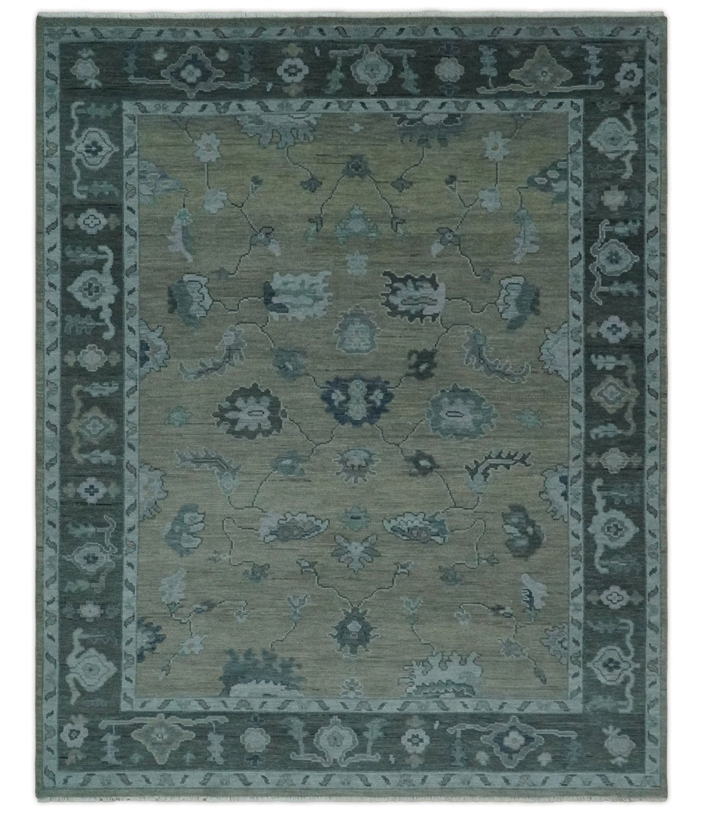 The Rug Decor Area Rug 8x10 Custom Made Antique look Gray, Charcoal and silver Oriental Oushak wool Area Rug Custom Made Antique look Gray, Charcoal and silver Oriental Oushak wool Area Rug