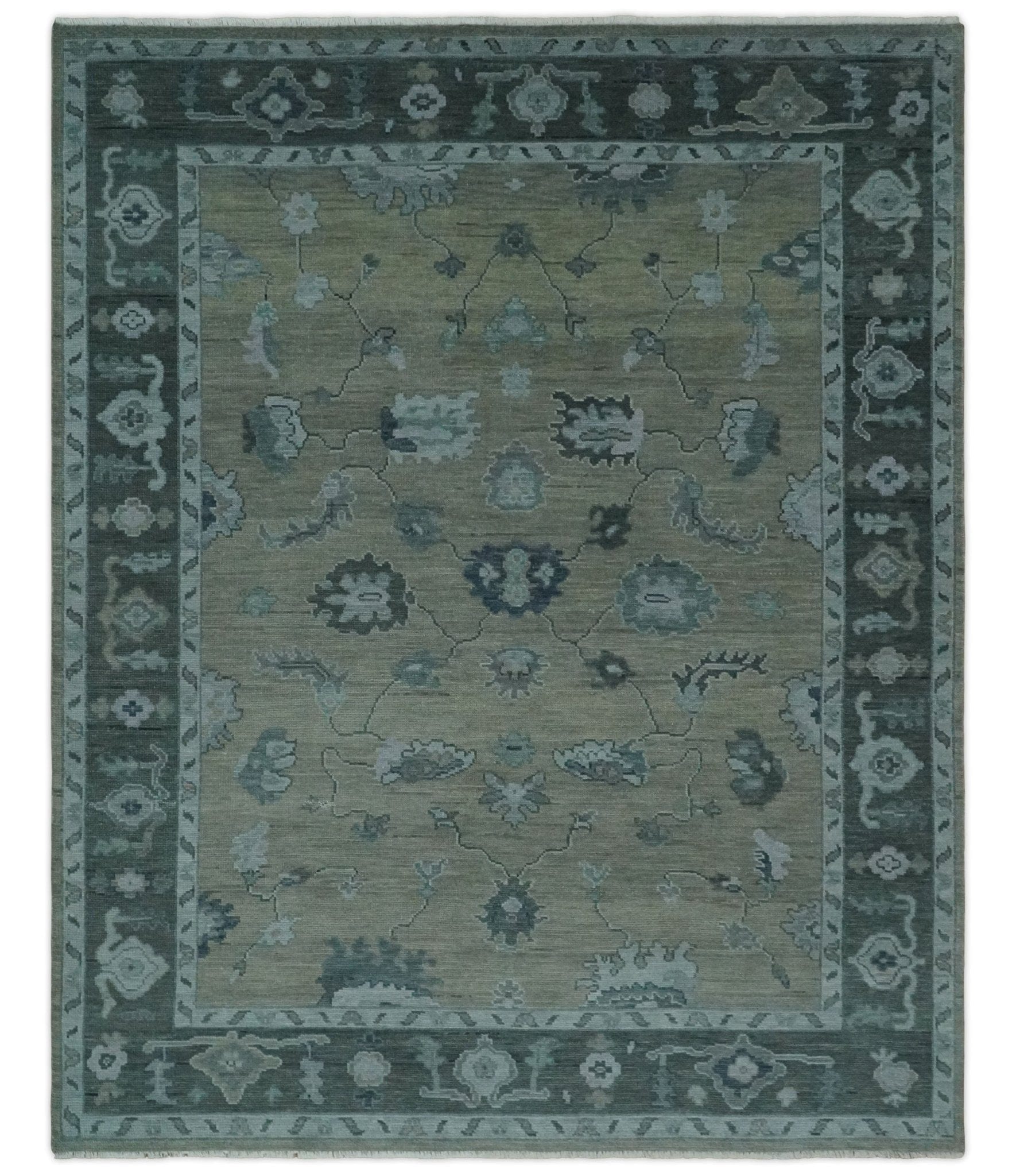 The Rug Decor Area Rug 8x10 Custom Made Antique look Gray, Charcoal and silver Oriental Oushak wool Area Rug Custom Made Antique look Gray, Charcoal and silver Oriental Oushak wool Area Rug
