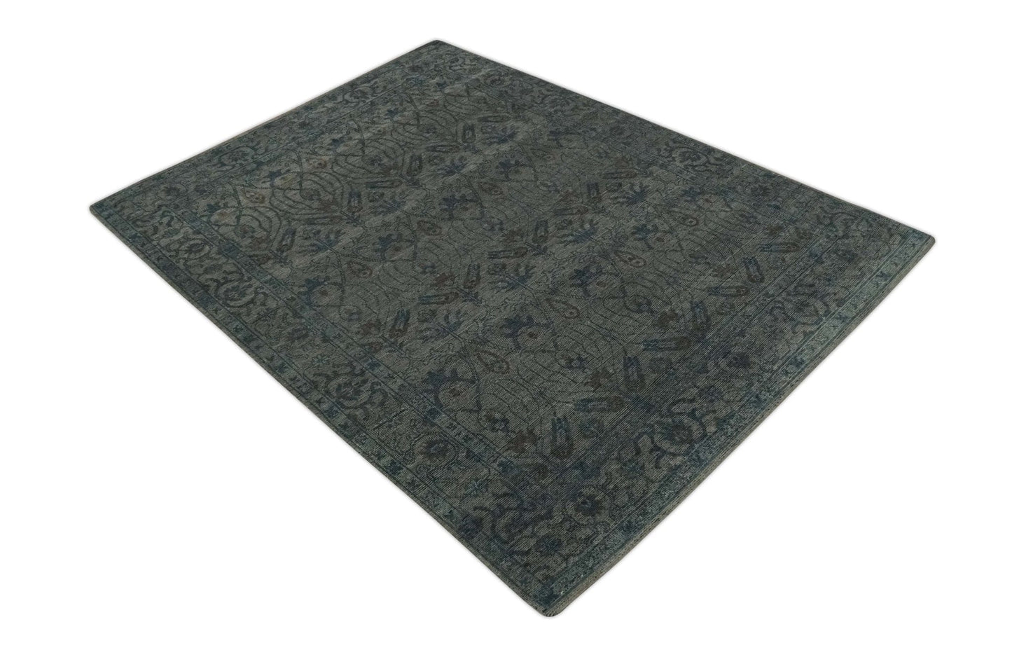 The Rug Decor Area Rug Custom Made Antique Style Gray, Taupe and Gray Traditional Design wool Rug Custom Made Antique Style Gray, Taupe and Gray Traditional Design wool Rug