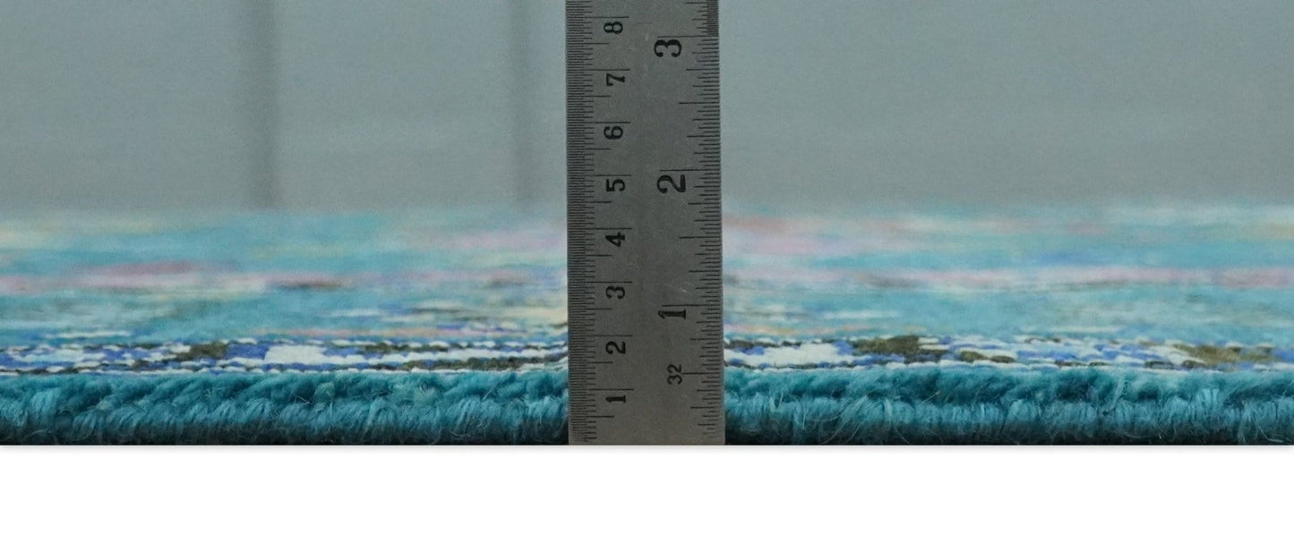 The Rug Decor Area Rug Custom Made Antique Style Hand Knotted Teal and Purple Traditional Oushak Multi Size Wool Rug Custom Made Antique Style Hand Knotted Teal and Purple Traditional Oushak Multi Size Wool Rug