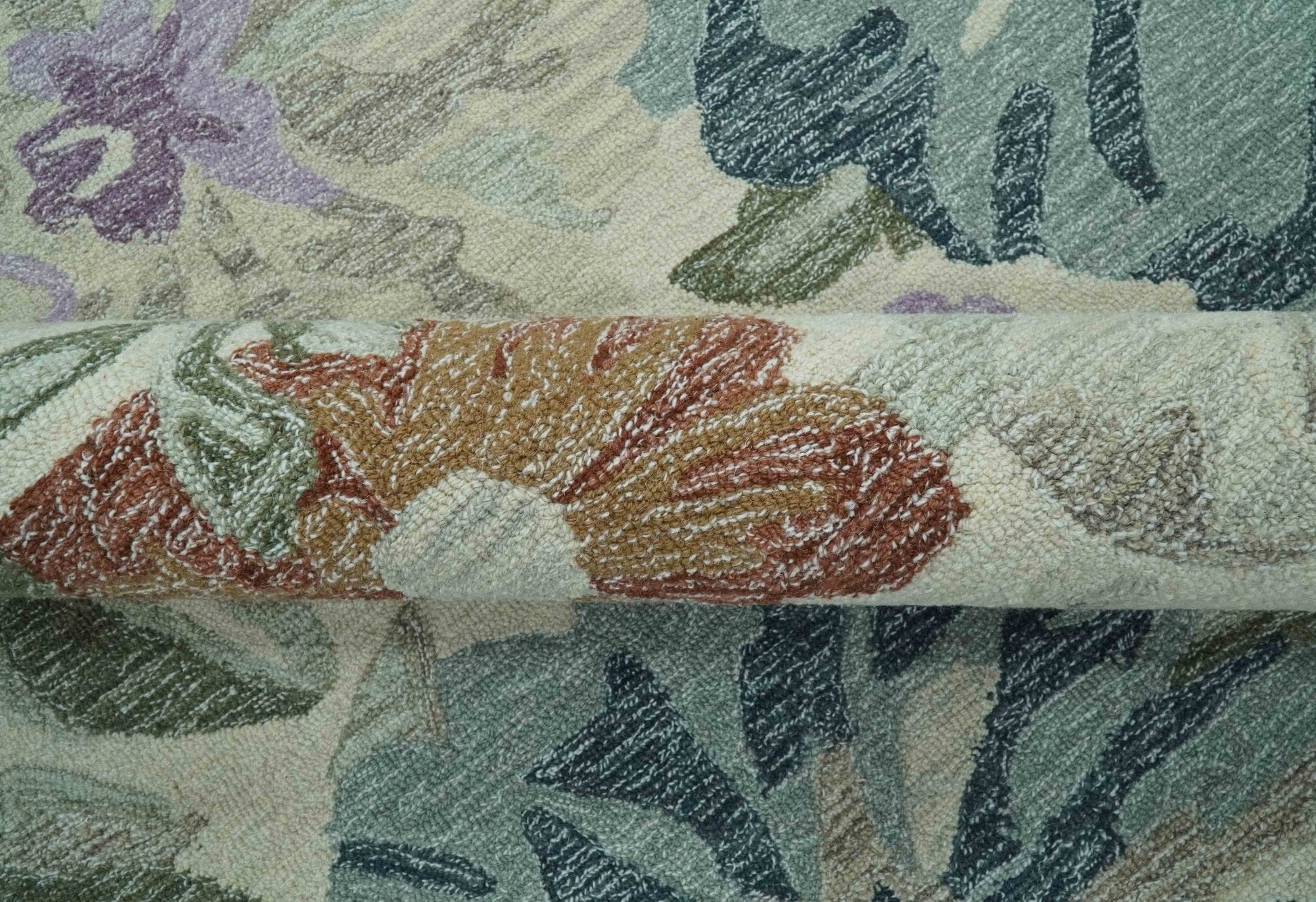 The Rug Decor Area Rug Custom Made Beautiful Ivory, Gray, Purple Flower Design Hand Tufted wool Area Rug Custom Made Beautiful Ivory, Gray, Purple Flower Design Hand Tufted wool Area Rug