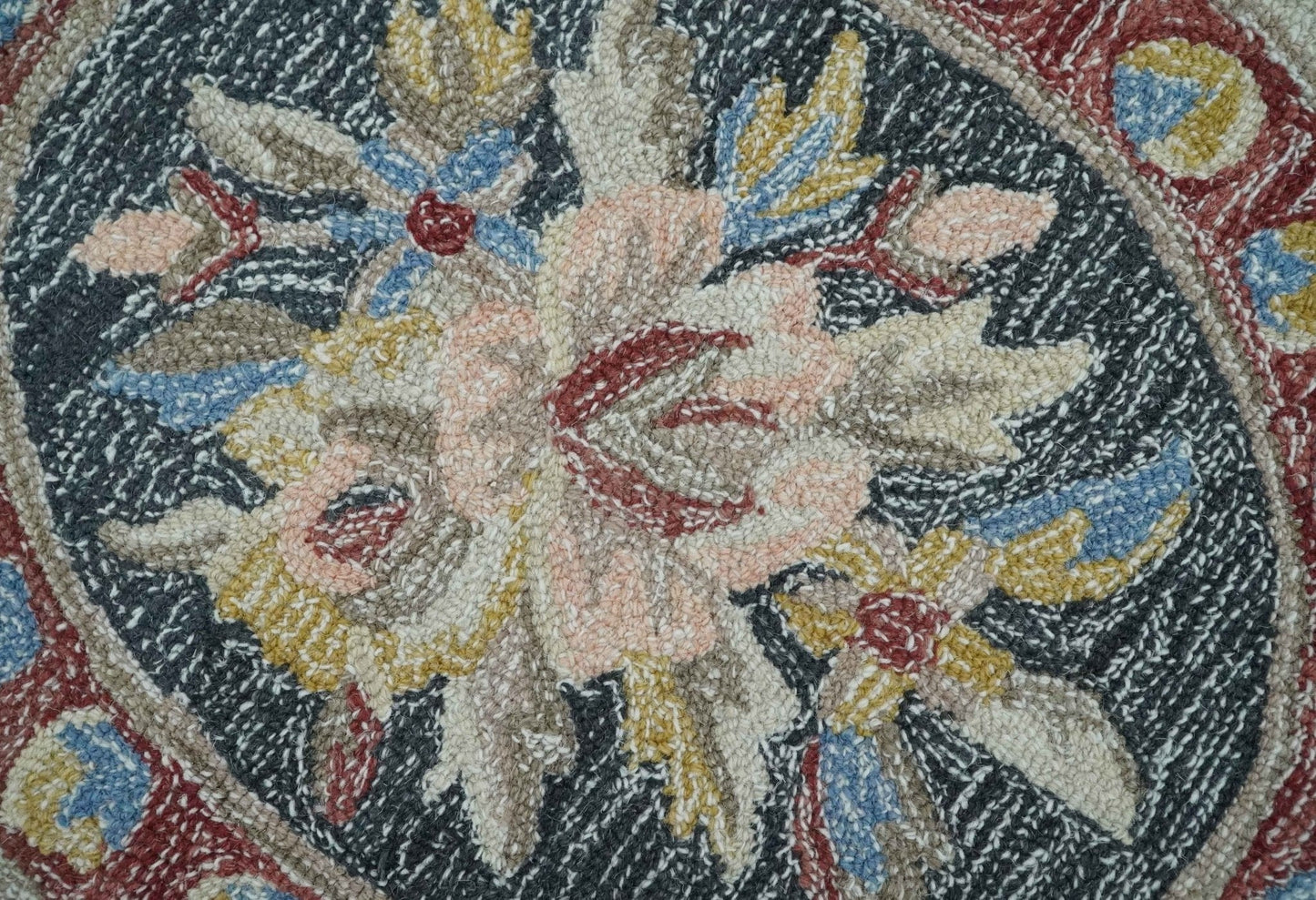 The Rug Decor Area Rug Custom Made Beige and Charcoal Aubusson French design Hand Tufted wool Area Rug Custom Made Beige and Charcoal Aubusson French design Hand Tufted wool Area Rug