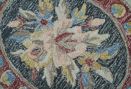 The Rug Decor Area Rug Custom Made Beige and Charcoal Aubusson French design Hand Tufted wool Area Rug Custom Made Beige and Charcoal Aubusson French design Hand Tufted wool Area Rug