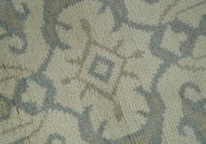 The Rug Decor Area Rug Custom Made Beige and Charcoal Traditional Heriz Medallion Hand Knotted wool Area Rug Custom Made Beige and Charcoal Traditional Heriz Medallion Hand Knotted wool Area Rug