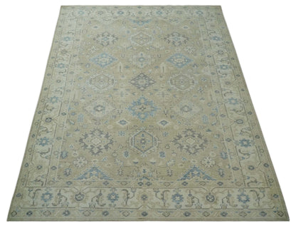 The Rug Decor Area Rug Custom Made Beige and Ivory Hand knotted Traditional Oushak wool Area Rug Custom Made Beige and Ivory Hand knotted Traditional Oushak wool Area Rug