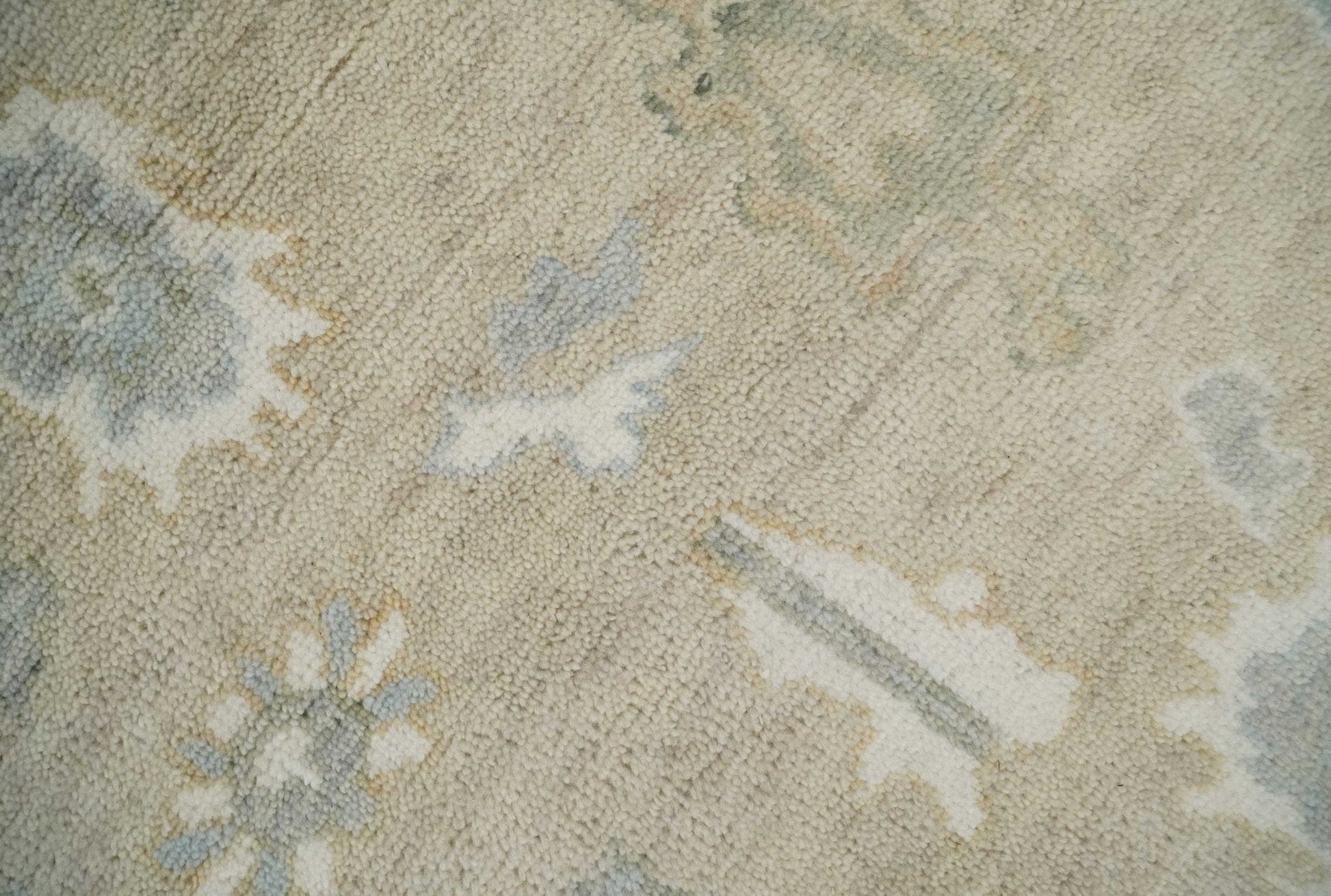 The Rug Decor Area Rug Custom Made Beige and Ivory Hand Knotted Traditional Oushak Wool Area Rug Custom Made Beige and Ivory Hand Knotted Traditional Oushak Wool Area Rug