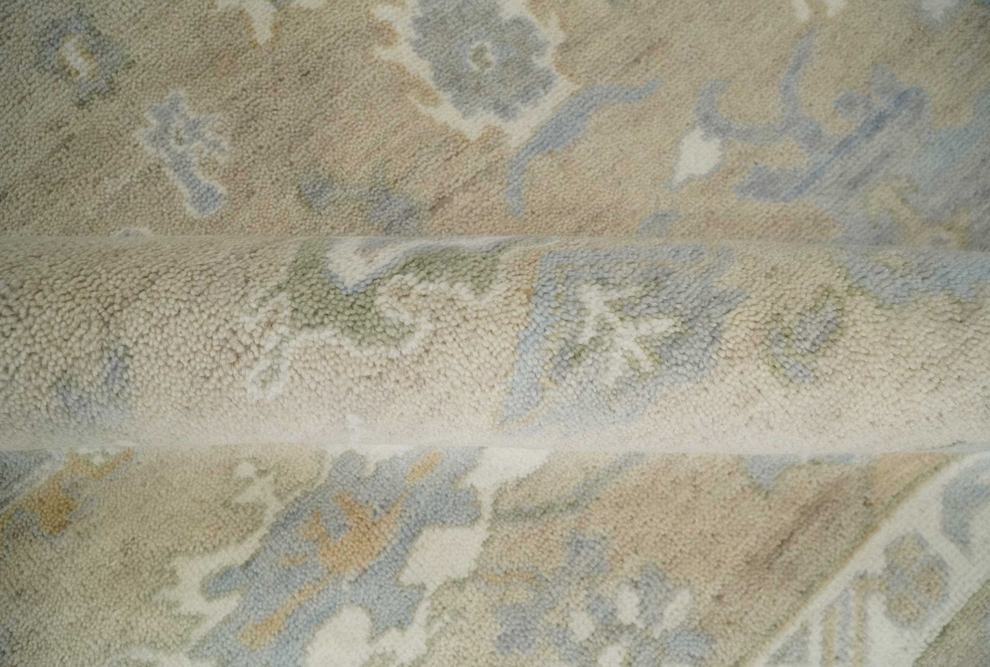 The Rug Decor Area Rug Custom Made Beige and Ivory Hand Knotted Traditional Oushak Wool Area Rug Custom Made Beige and Ivory Hand Knotted Traditional Oushak Wool Area Rug