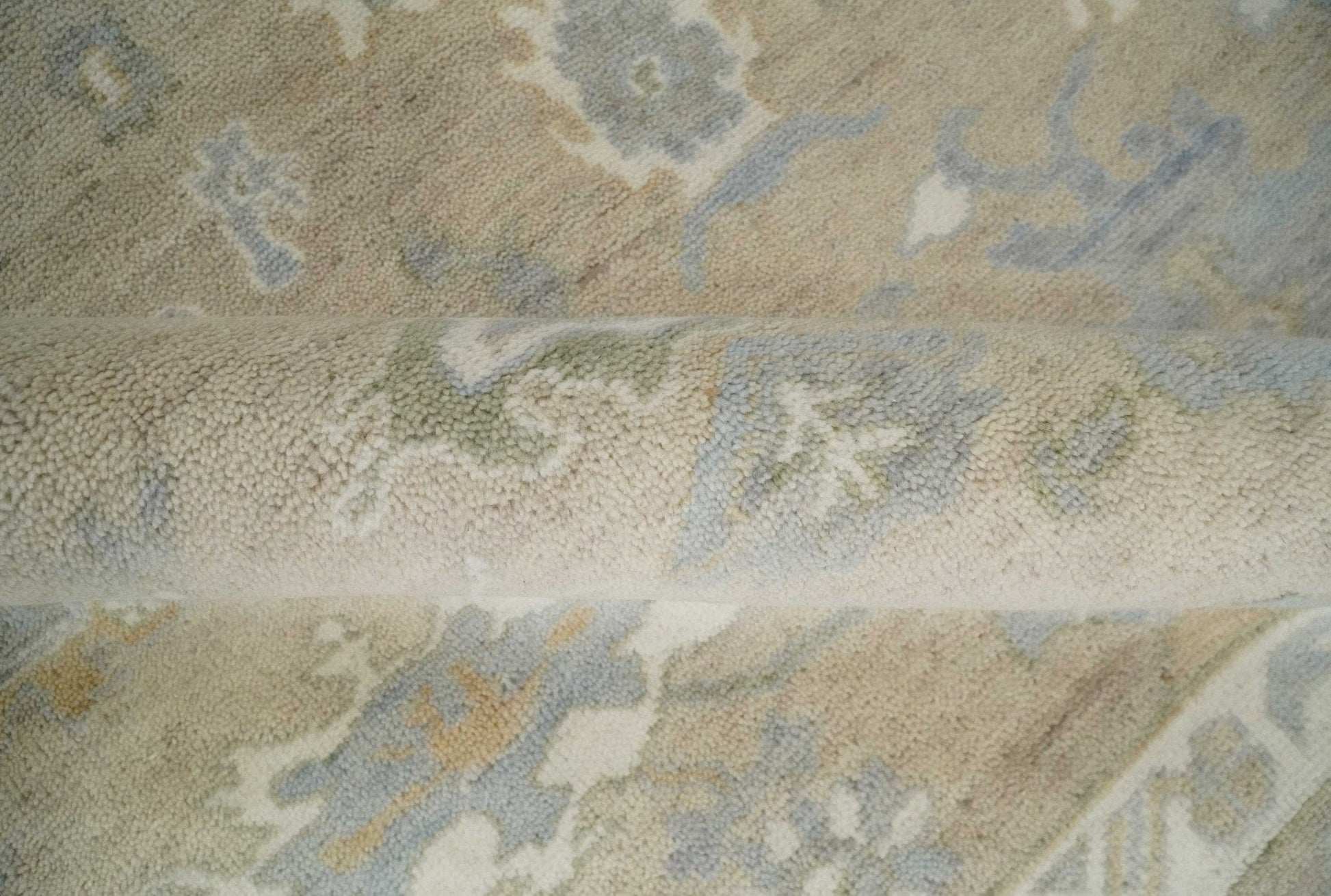 The Rug Decor Area Rug Custom Made Beige and Ivory Hand Knotted Traditional Oushak Wool Area Rug Custom Made Beige and Ivory Hand Knotted Traditional Oushak Wool Area Rug