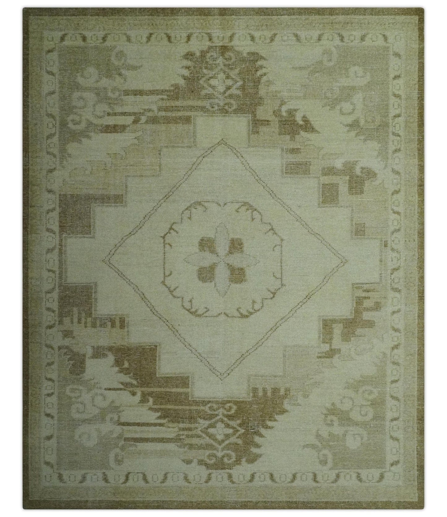 The Rug Decor Area Rug 8x10 Custom Made Beige and Olive Hand Knotted Traditional wool area rug Custom Made Beige and Olive Hand Knotted Traditional wool area rug