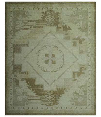 The Rug Decor Area Rug 8x10 Custom Made Beige and Olive Hand Knotted Traditional wool area rug Custom Made Beige and Olive Hand Knotted Traditional wool area rug