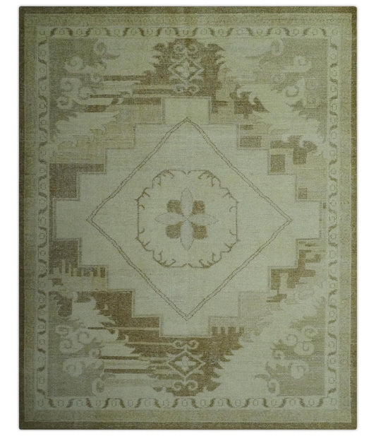The Rug Decor Area Rug 8x10 Custom Made Beige and Olive Hand Knotted Traditional wool area rug Custom Made Beige and Olive Hand Knotted Traditional wool area rug
