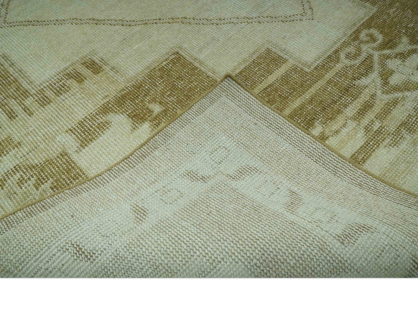 The Rug Decor Area Rug Custom Made Beige and Olive Hand Knotted Traditional wool area rug Custom Made Beige and Olive Hand Knotted Traditional wool area rug
