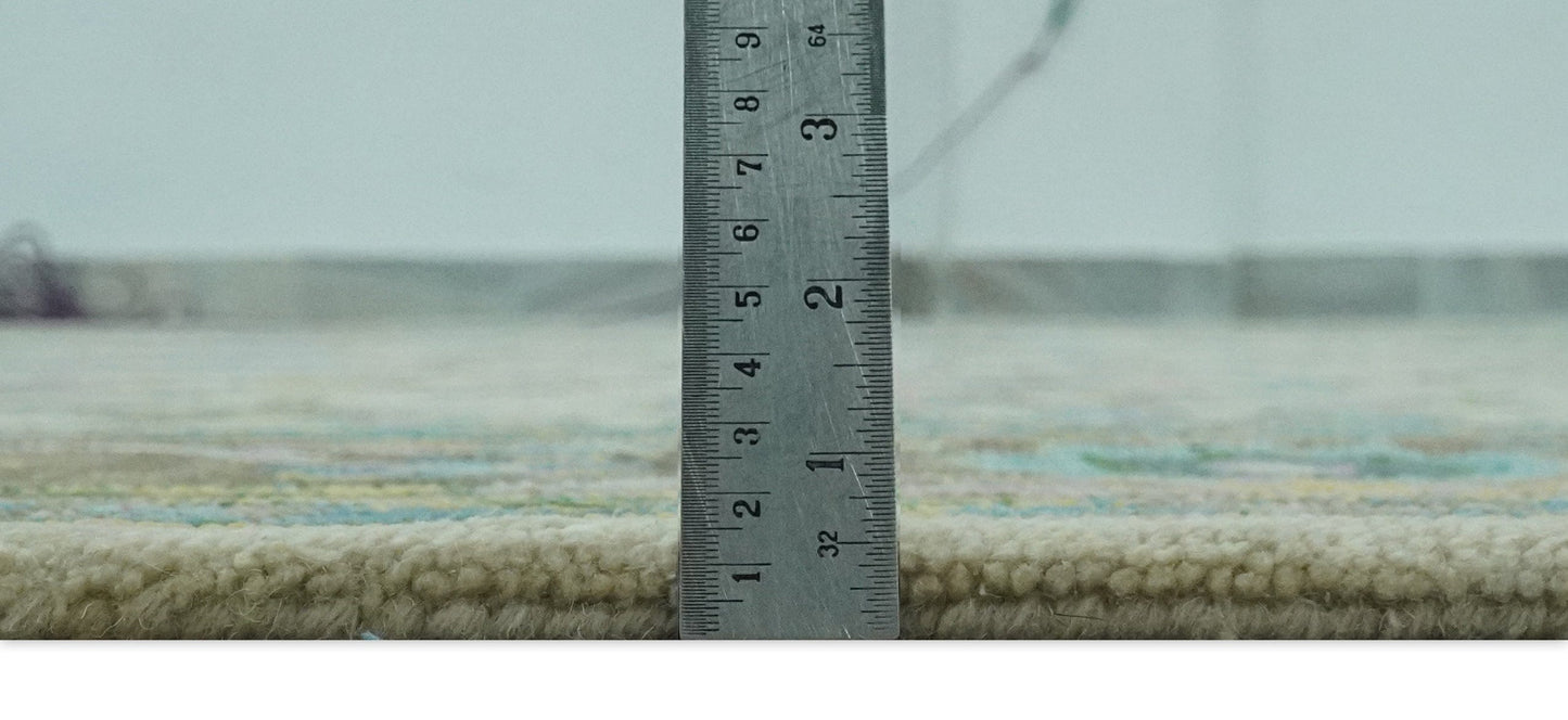 The Rug Decor Area Rug Custom Made Beige, Blue and Purple Traditional Floral Hand Tufted wool rug Custom Made Beige, Blue and Purple Traditional Floral Hand Tufted wool rug