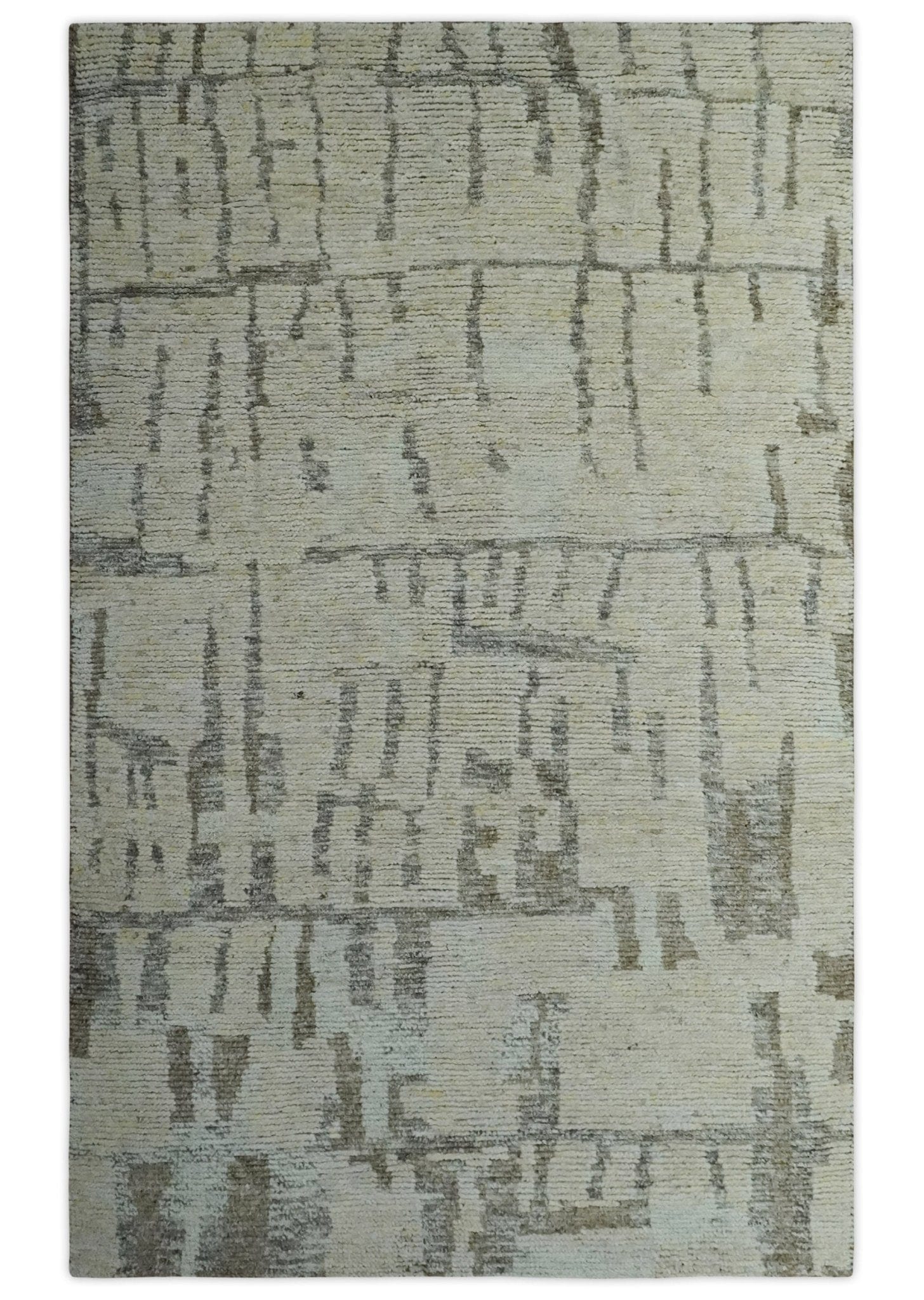 The Rug Decor Area Rug 5x8 Custom Made Beige, Olive and Gray Hand Knotted Modern Abstract wool Area Rug Custom Made Beige, Olive and Gray Hand Knotted Modern Abstract wool Area Rug
