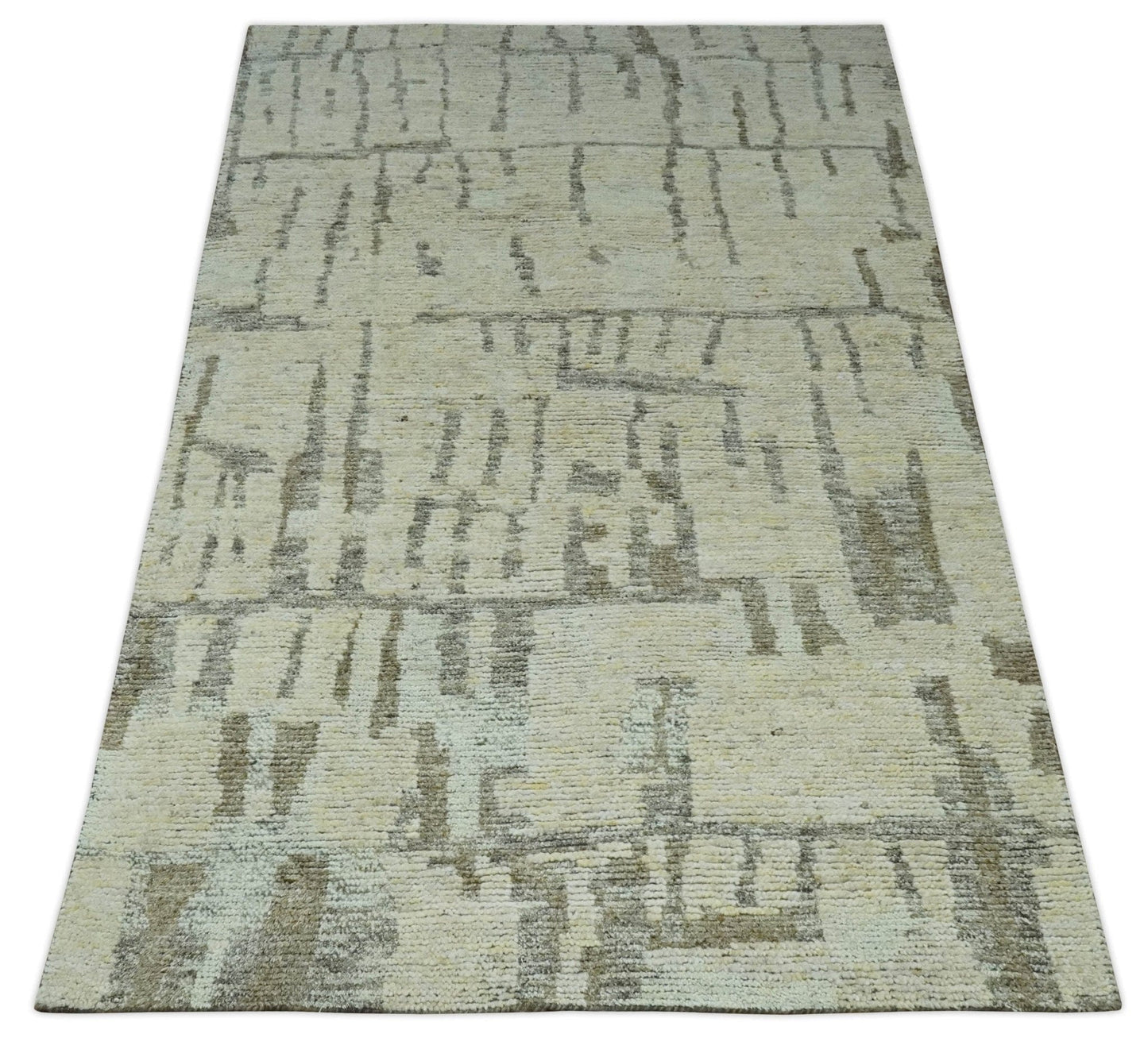The Rug Decor Area Rug Custom Made Beige, Olive and Gray Hand Knotted Modern Abstract wool Area Rug Custom Made Beige, Olive and Gray Hand Knotted Modern Abstract wool Area Rug