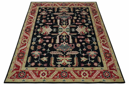 The Rug Decor Area Rug Custom Made Black, Rust, and Olive Traditional Oriental Hand Knotted Wool Area Rug Custom Made Black, Rust, and Olive Traditional Oriental Hand Knotted Wool Area Rug