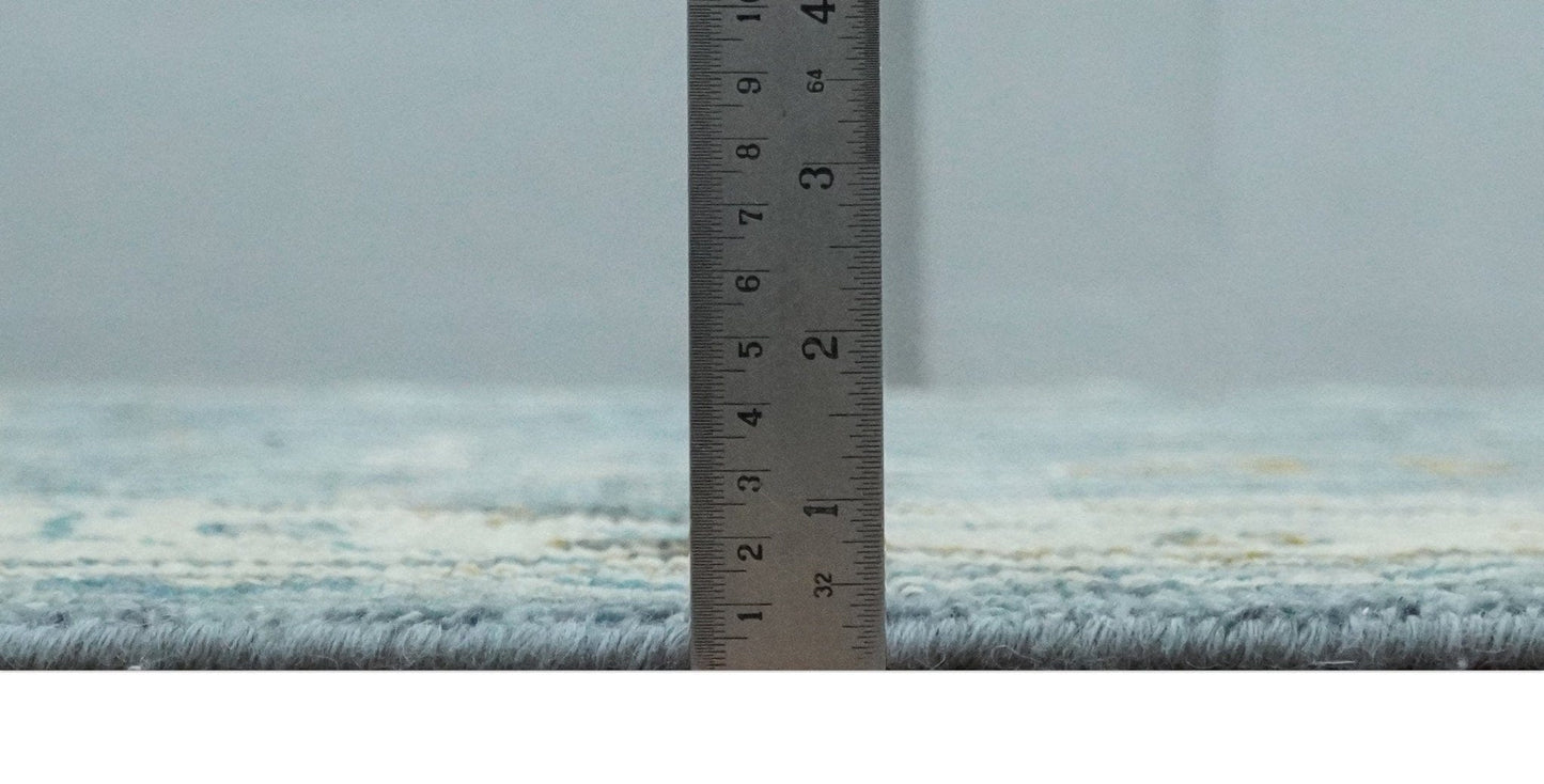 The Rug Decor Area Rug Custom Made Blue and Ivory Antique Style Hand knotted Oriental Oushak wool Area Rug Custom Made Blue and Ivory Antique Style Hand knotted Oriental Oushak wool Area Rug