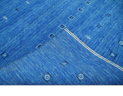 The Rug Decor Area Rug Custom Made Blue and Ivory Stripes Design Hand loom wool Area Rug Custom Made Blue and Ivory Stripes Design Hand loom wool Area Rug