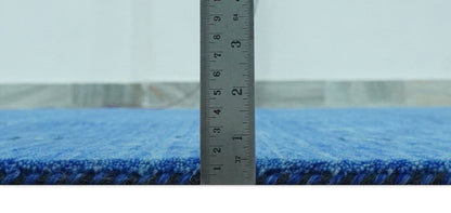 The Rug Decor Area Rug Custom Made Blue and Ivory Stripes Design Hand loom wool Area Rug Custom Made Blue and Ivory Stripes Design Hand loom wool Area Rug