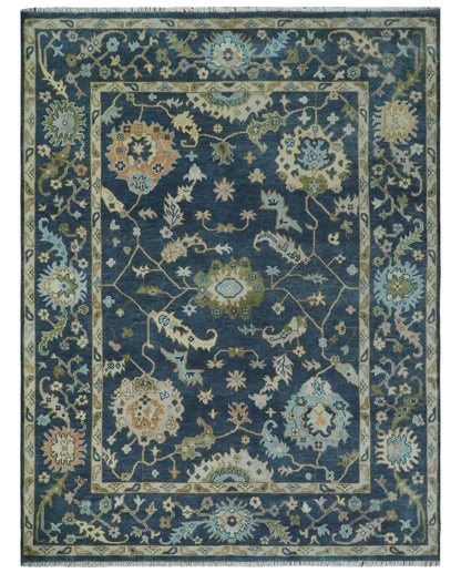The Rug Decor Area Rug 9.3x11.10 Custom Made Blue, Beige and Green Multi size Hand knotted Traditional Oushak Wool Area Rug Custom Made Blue, Beige and Green Multi size Hand knotted Traditional Oushak Wool Area Rug