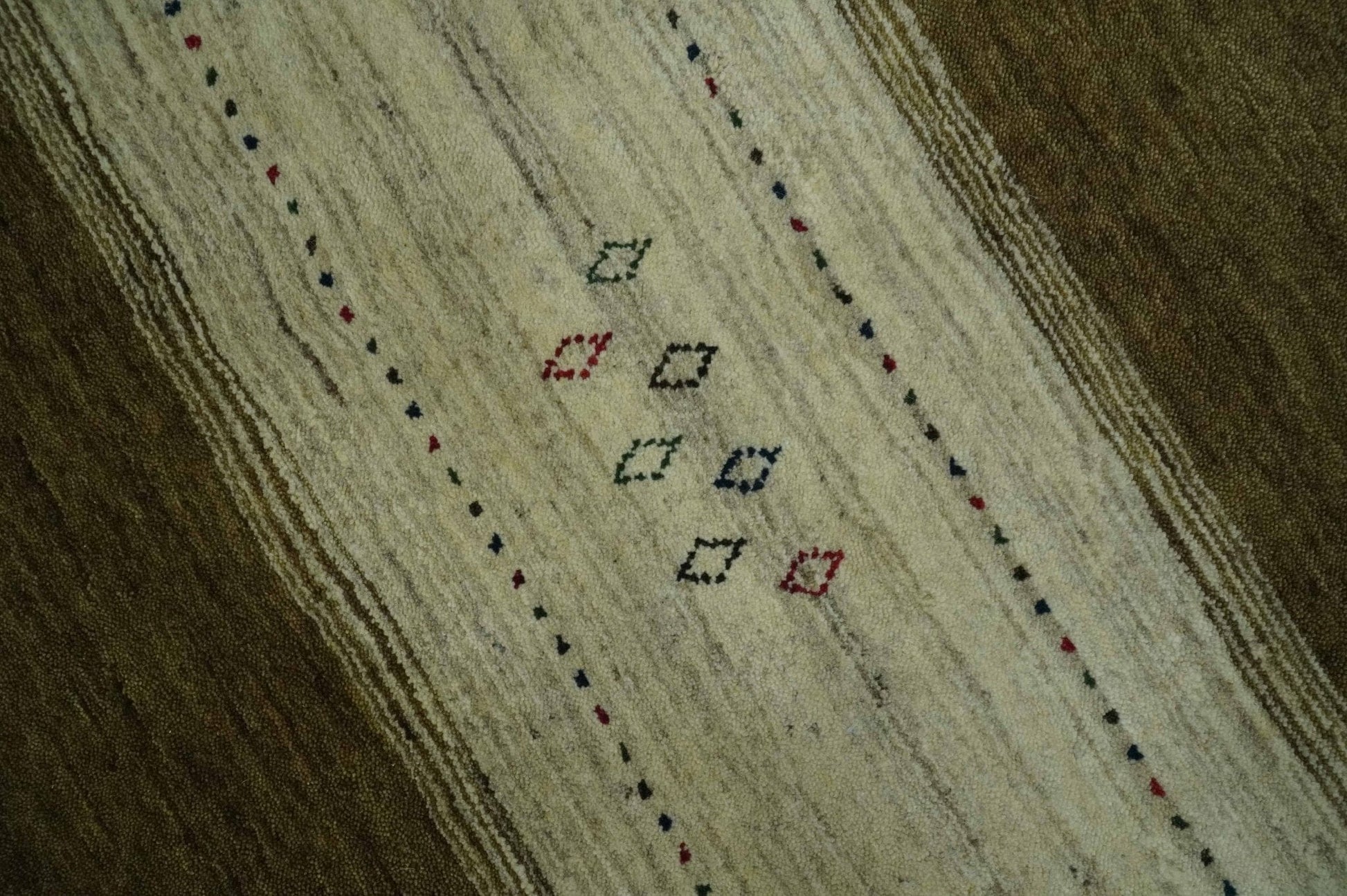 The Rug Decor Area Rug Custom Made Brown and Ivory Geometrical Stripes Design wool Area Rug Custom Made Brown and Ivory Geometrical Stripes Design wool Area Rug