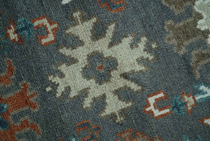 The Rug Decor Area Rug Custom Made Charcoal and Teal Hand knotted Traditional Oushak wool area rug Custom Made Charcoal and Teal Hand knotted Traditional Oushak wool area rug
