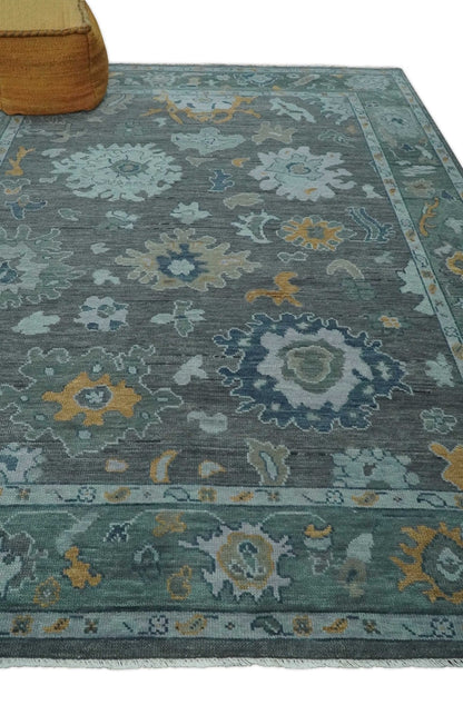 The Rug Decor Area Rug Custom Made Charcoal, Gray and Silver Antique look Traditional Oushak wool Area Rug Custom Made Charcoal, Gray and Silver Antique look Traditional Oushak wool Area Rug