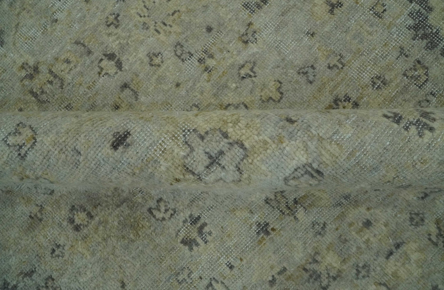 The Rug Decor Area Rug Custom Made Distress Finished Beige, Silver and Charcoal Traditional Wool Rug Custom Made Distress Finished Beige, Silver and Charcoal Traditional Wool Rug