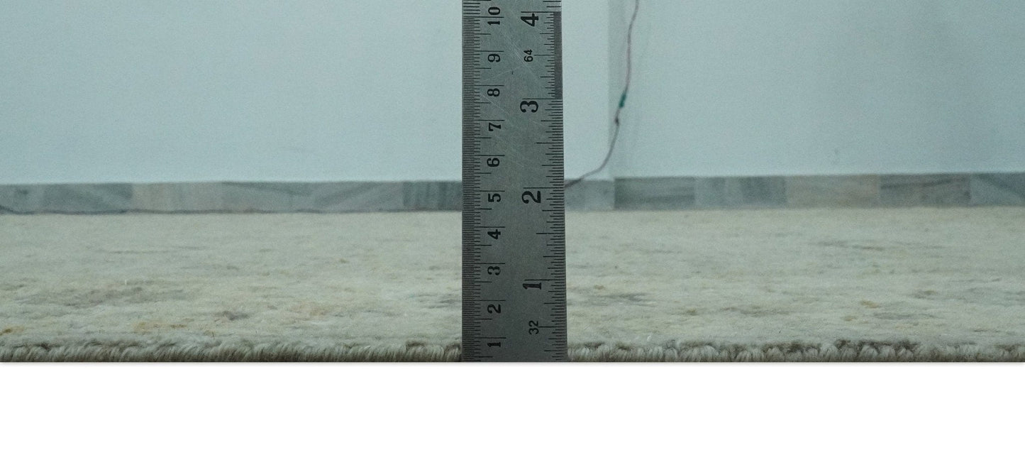 The Rug Decor Area Rug Custom Made Distress Finished Beige, Silver and Charcoal Traditional Wool Rug Custom Made Distress Finished Beige, Silver and Charcoal Traditional Wool Rug