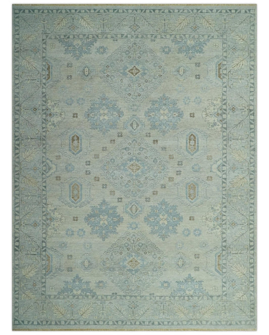 The Rug Decor Area Rug 9x12 Custom Made Distressed Finished Beige and Gray Traditional mamluk design Low Pile wool Rug Custom Made Distressed Finished Beige and Gray Traditional mamluk design Low Pile wool Rug