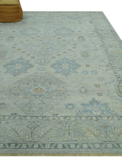 The Rug Decor Area Rug Custom Made Distressed Finished Beige and Gray Traditional mamluk design Low Pile wool Rug Custom Made Distressed Finished Beige and Gray Traditional mamluk design Low Pile wool Rug