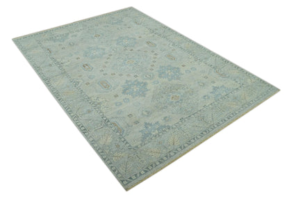 The Rug Decor Area Rug Custom Made Distressed Finished Beige and Gray Traditional mamluk design Low Pile wool Rug Custom Made Distressed Finished Beige and Gray Traditional mamluk design Low Pile wool Rug