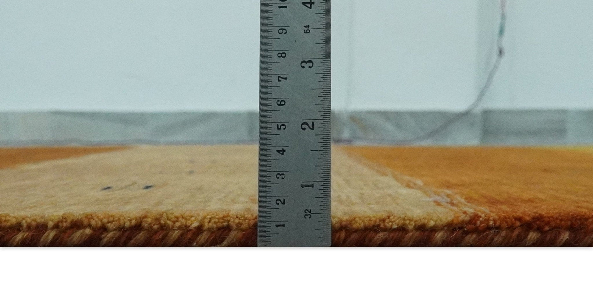 The Rug Decor Area Rug Custom Made Gabbeh Blue, Brown and Gold Stripes Design Wool Rug Custom Made Gabbeh Blue, Brown and Gold Stripes Design Wool Rug