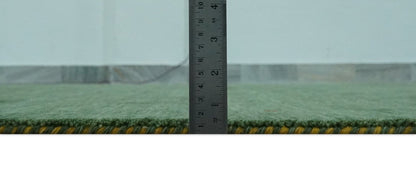 The Rug Decor Area Rug Custom Made Geometrical Stripes Design Green, Ivory and Charcoal wool Area Rug Custom Made Geometrical Stripes Design Green, Ivory and Charcoal wool Area Rug