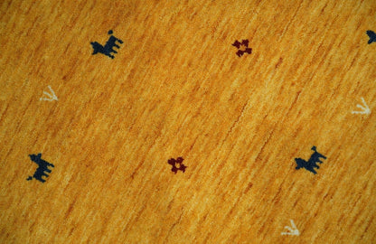 The Rug Decor Area Rug Custom Made Gold Tribal Gabbeh wool Area Rug Custom Made Gold Tribal Gabbeh wool Area Rug