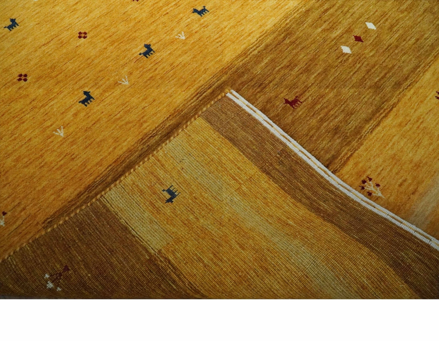 The Rug Decor Area Rug Custom Made Gold Tribal Gabbeh wool Area Rug Custom Made Gold Tribal Gabbeh wool Area Rug