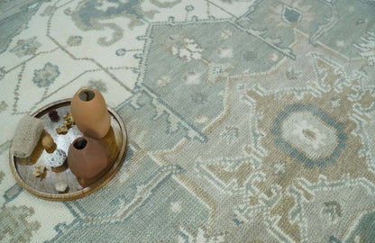 The Rug Decor Area Rug Custom Made Gray, Ivory and Silver Hand knotted Traditional Medallion wool Area Rug Custom Made Gray, Ivory and Silver Hand knotted Traditional Medallion wool Area Rug