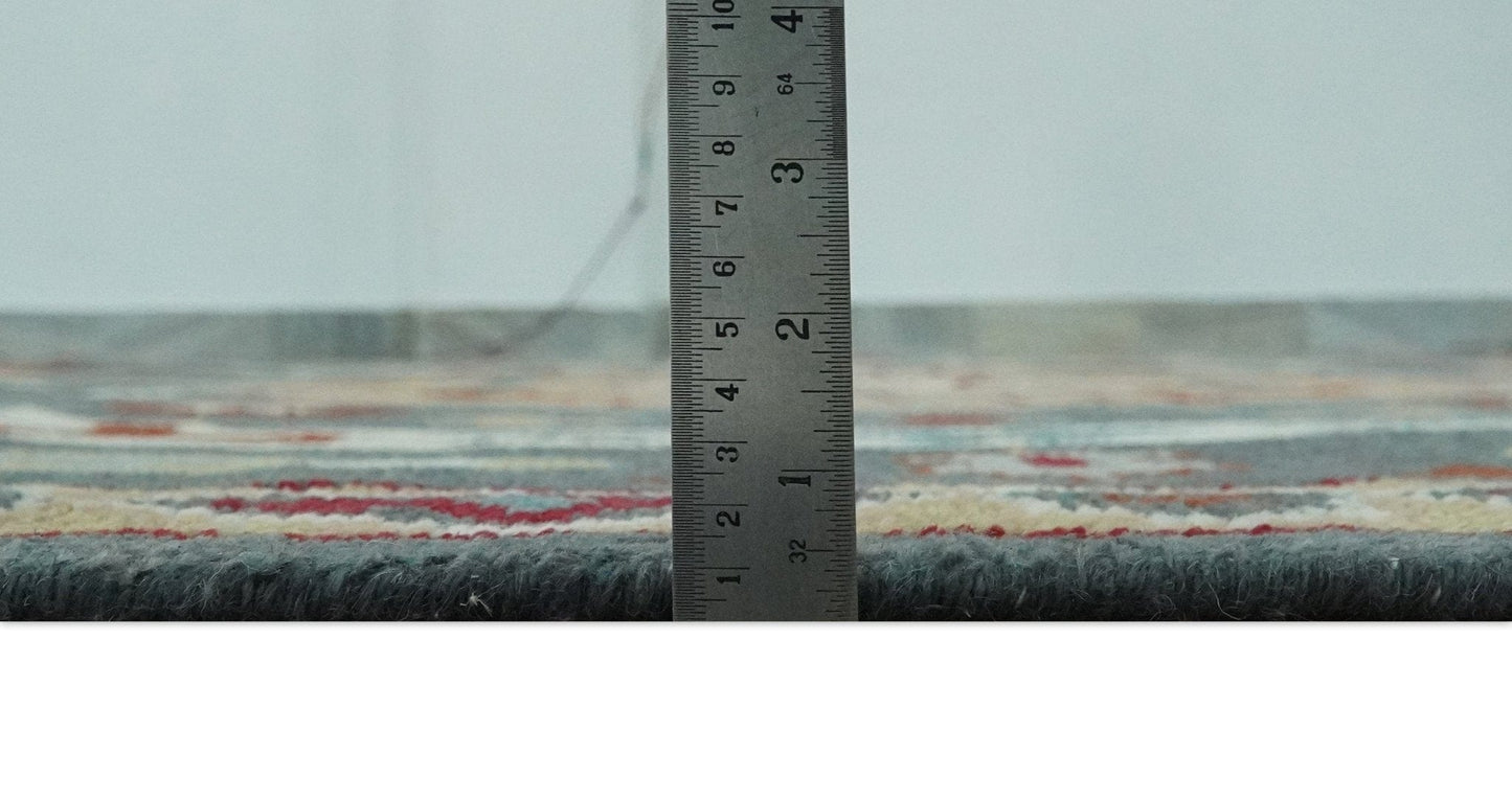 The Rug Decor Area Rug Custom Made Gray, Rust and Peach Traditional Medallion Mamluk Design wool Rug Custom Made Gray, Rust and Peach Traditional Medallion Mamluk Design wool Rug