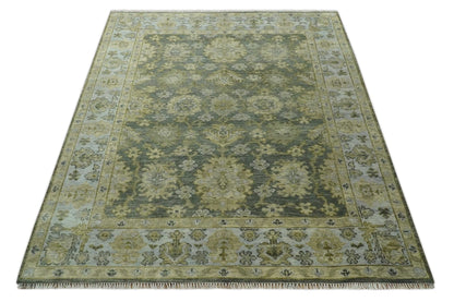 The Rug Decor Area Rug Custom Made Green, Silver and Olive Hand knotted Traditional Oushak Wool Area Rug Custom Made Green, Silver and Olive Hand knotted Traditional Oushak Wool Area Rug